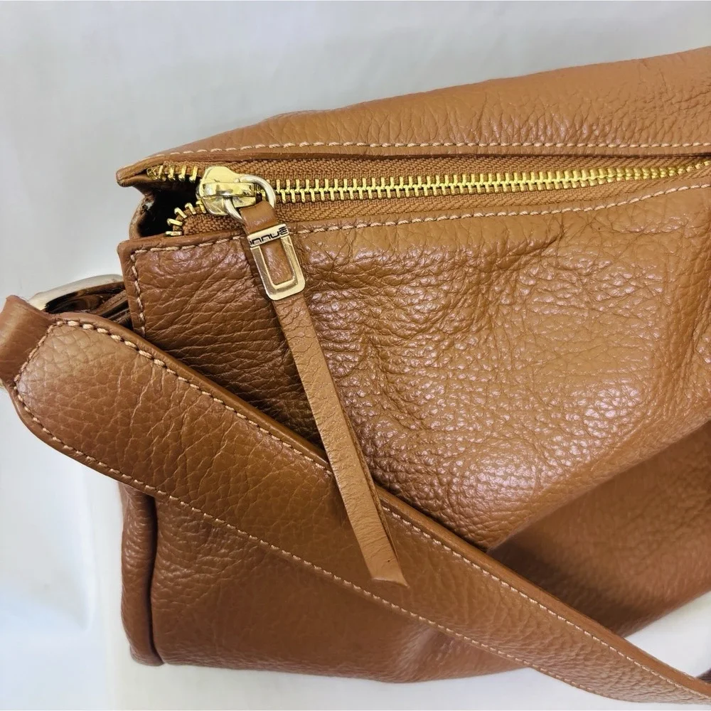 INNUE genuine leather large Hobo Crossbody Made In Italy Brown MSRP‎ $349 NWOT